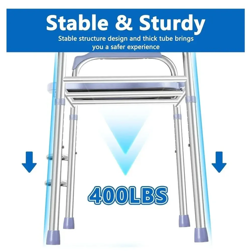 Raised Toilet Seat with Handles 400lbs, Toilet Seat Riser for Seniors/ Elderly